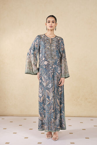 Turaya Silk Kaftan - Powder Blue, Powder Blue, image 1